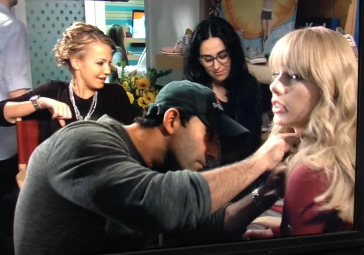 Matthew Legreca photographed with an on-camera host on set